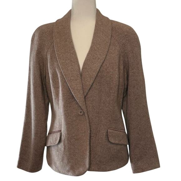 Vintage Due Per Due Wool Silk Tweed Blazer Women's 14 | Pink 1980s Retro Classic - Picture 1 of 12